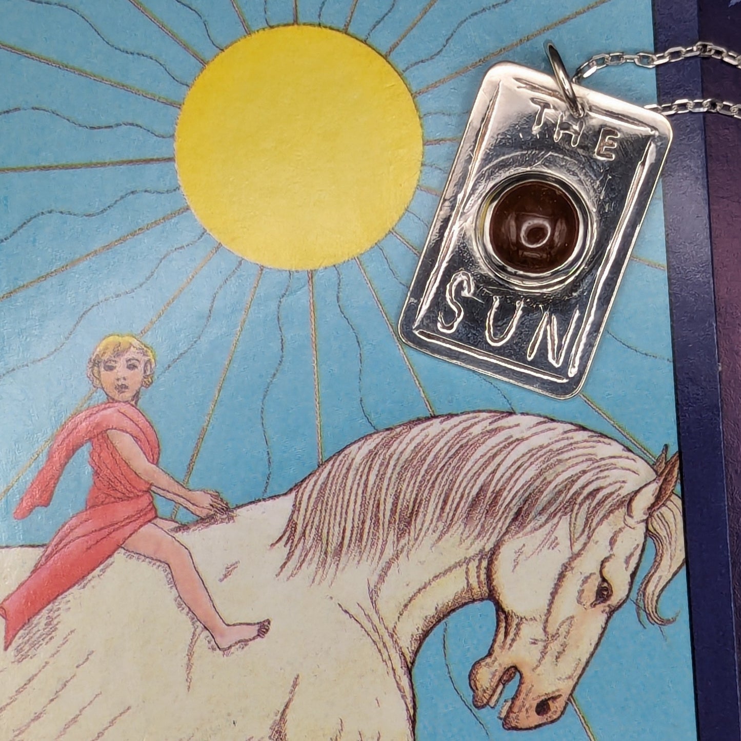 Sun Tarot Card Necklace