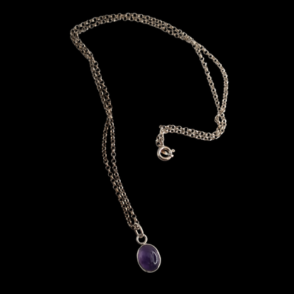 Moonlit Amethyst Necklace - Sterling Silver