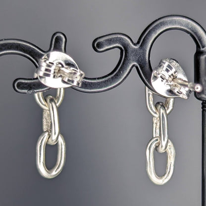 Triple Link Small Earrings - Sterling Silver