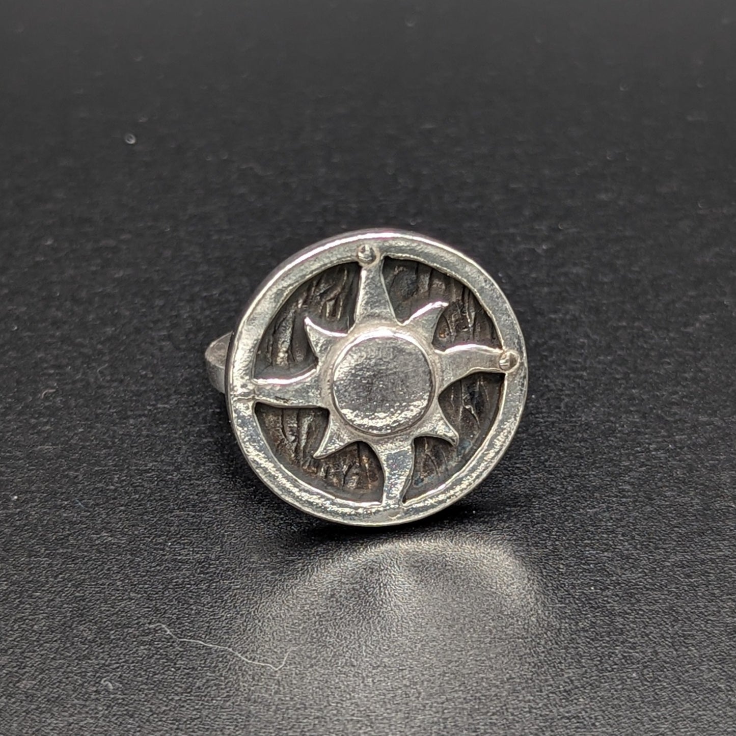 Sunwheel Shield Ring - Sterling Silver