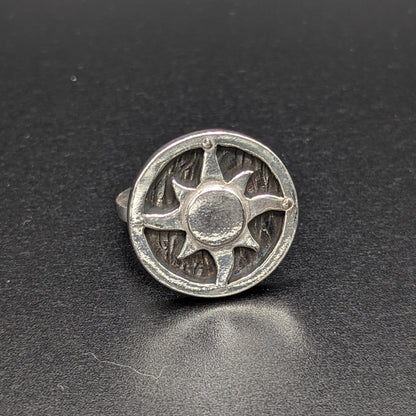 Sunwheel Shield Ring - Sterling Silver