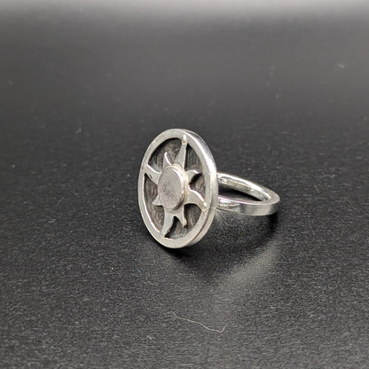 Sunwheel Shield Ring - Sterling Silver