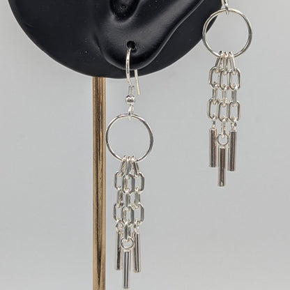 Silver Cascade Earrings Large