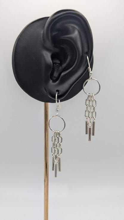 Silver Cascade Earrings Large