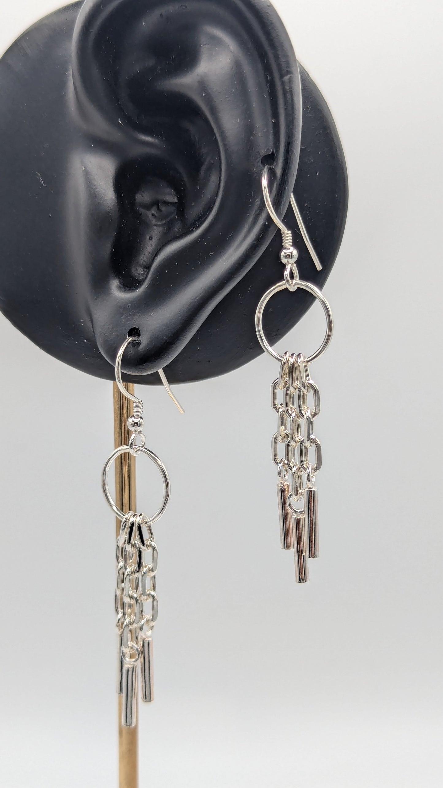 Silver Cascade Earrings Large