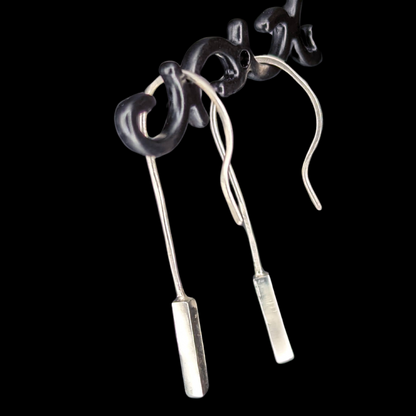 Silver Bar Earrings - Sterling Silver