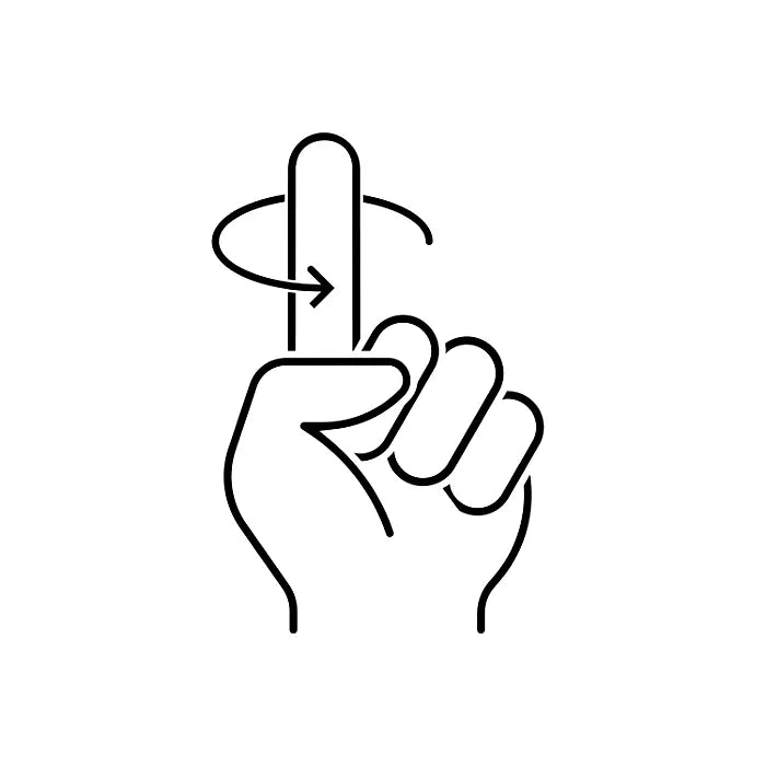 Hand with one finger up and a measure around it