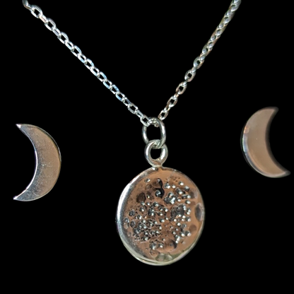 Triple Moon (Earrings + Necklace) - Sterling Silver